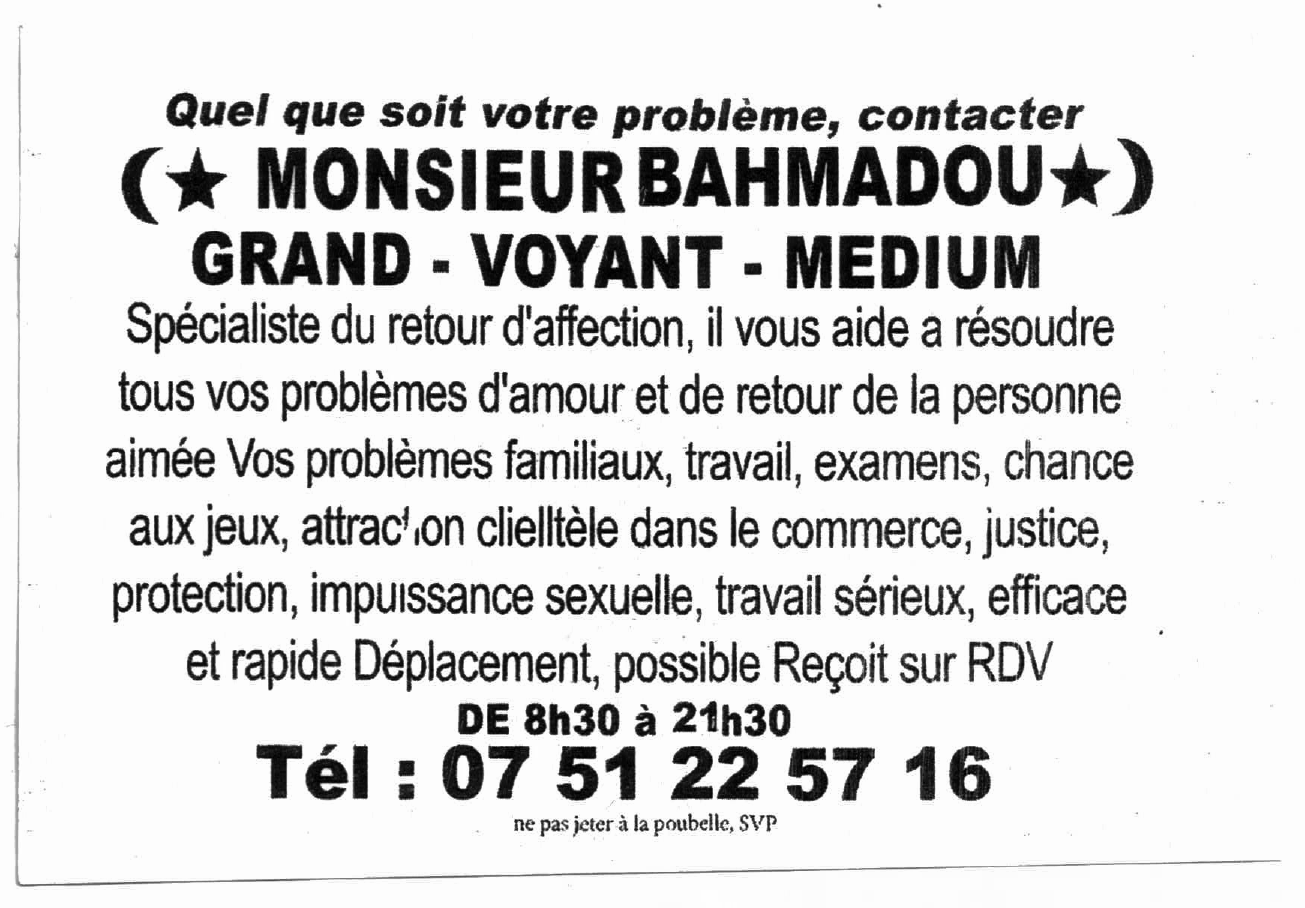 Cliquez pour voir la fiche détaillée de BAHMADOU