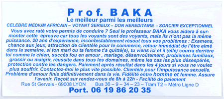 Professeur BAKA, Lyon