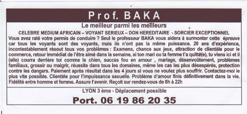 Professeur BAKA, Lyon