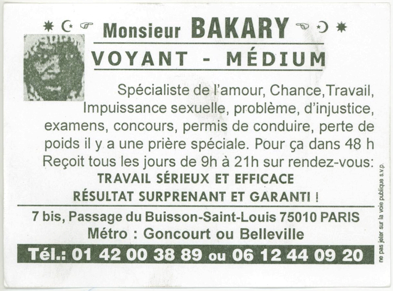 Monsieur BAKARY, Paris