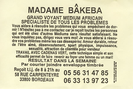 Madame BÂKEBA, Bordeaux