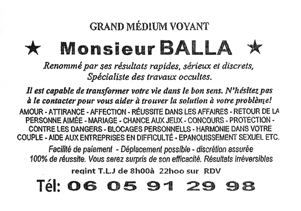 Monsieur BALLA, (indéterminé)