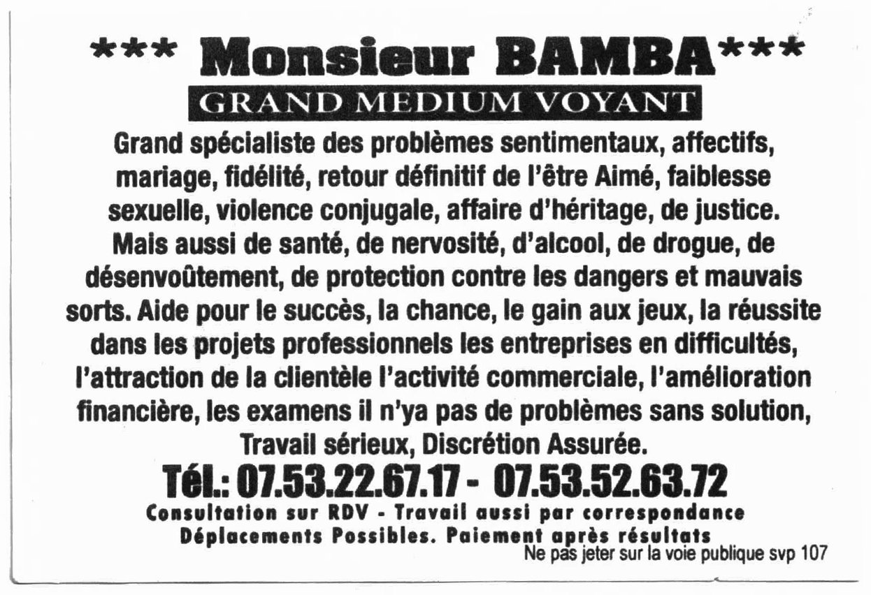 Monsieur BAMBA, (indéterminé)