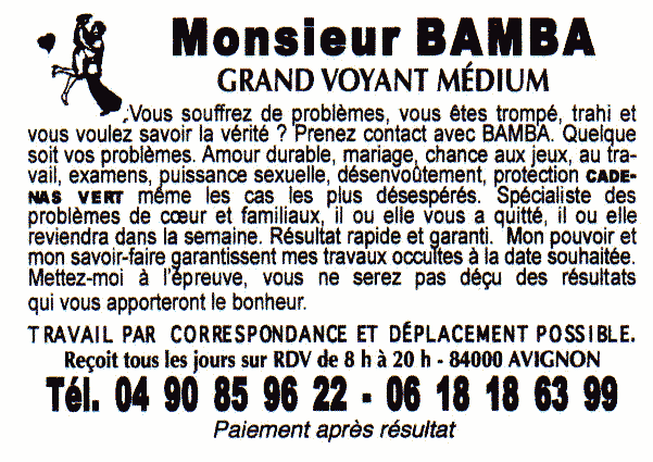 Monsieur BAMBA, Avignon