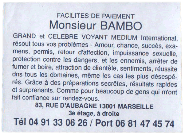 Monsieur BAMBO, Marseille