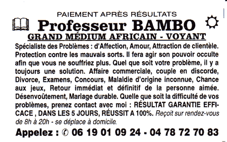 Professeur BAMBO, Lyon