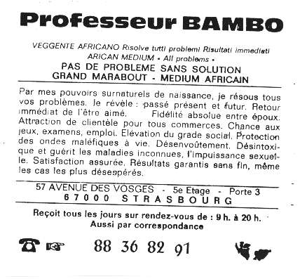 Professeur BAMBO, Strasbourg