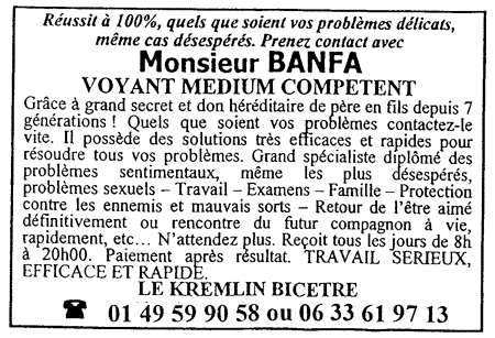 Monsieur BANFA, Val de Marne