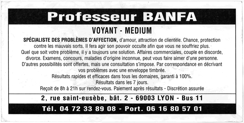 Professeur BANFA, Lyon