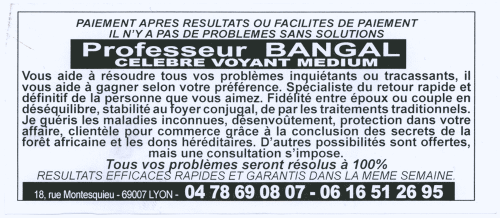 Professeur BANGAL, Lyon