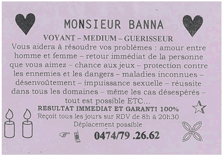 Monsieur BANNA, Belgique