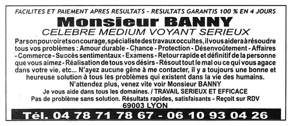 Monsieur BANNY, Lyon