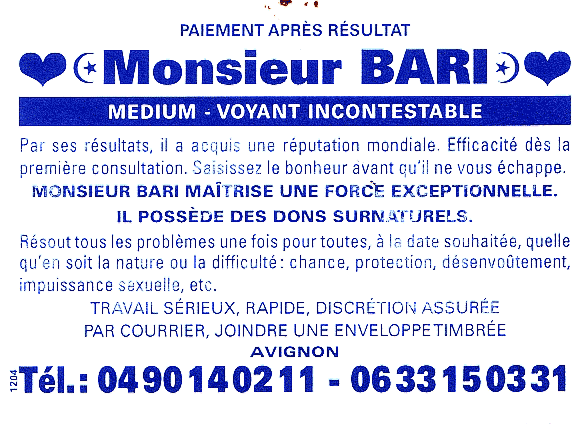 Monsieur BARI, Avignon