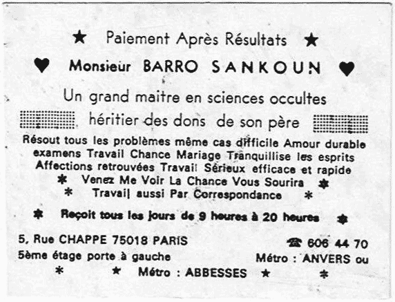 Monsieur BARRO SANKOUN, Paris