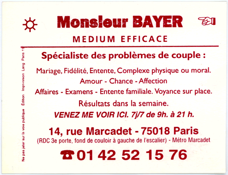 Monsieur BAYER, Paris