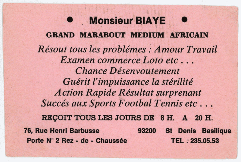 Monsieur BIAYE, Seine St Denis