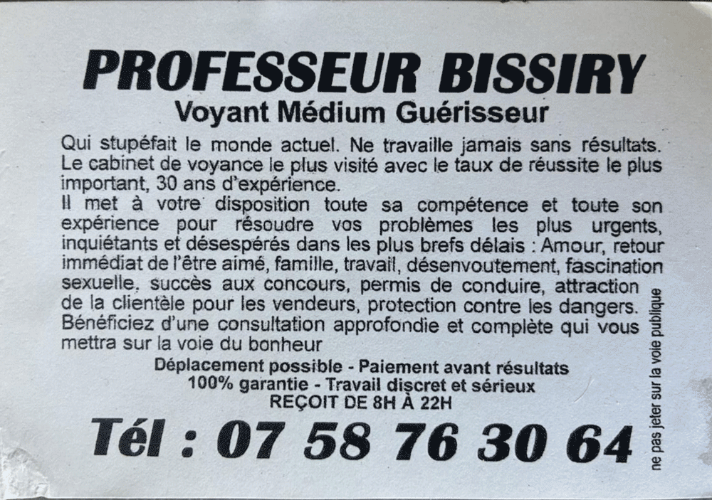 Professeur BISSIRY, (indéterminé)