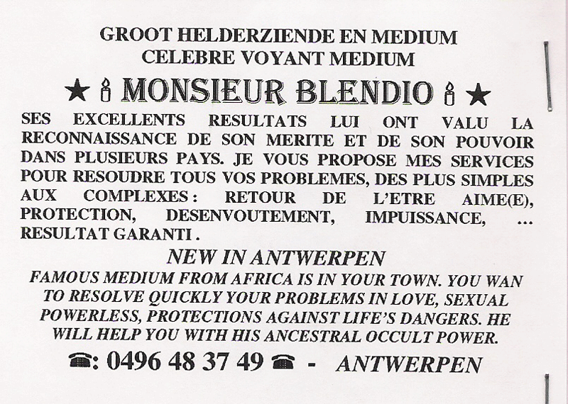 Monsieur BLENDIO, Belgique