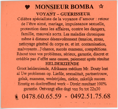 Monsieur BOMBA, Belgique