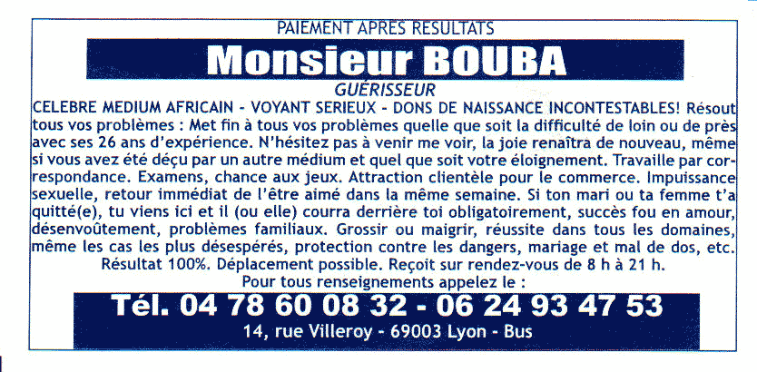 Monsieur BOUBA, Lyon