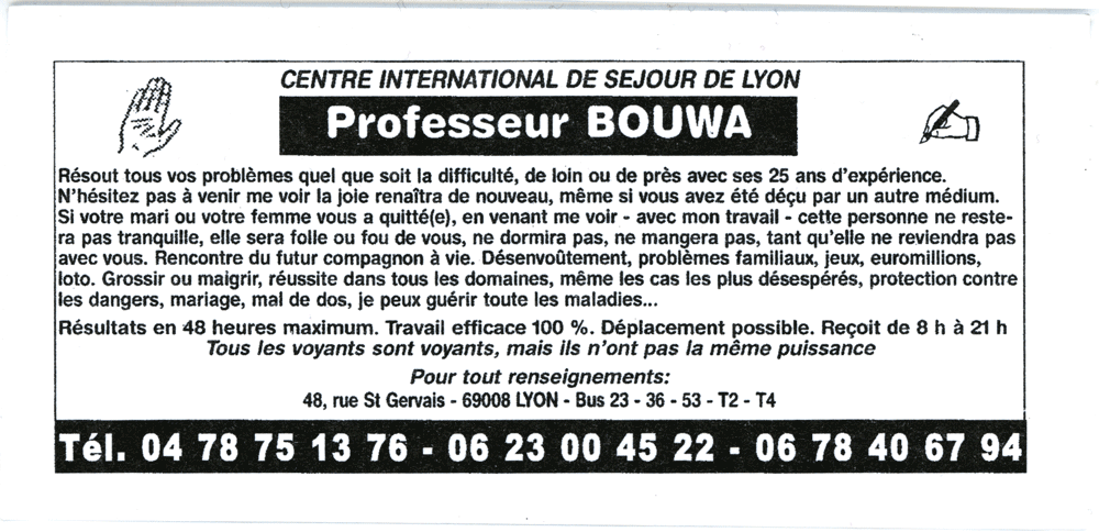Professeur BOUWA, Lyon
