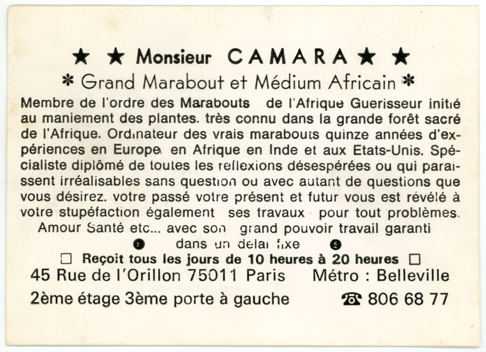 Monsieur CAMARA, Paris