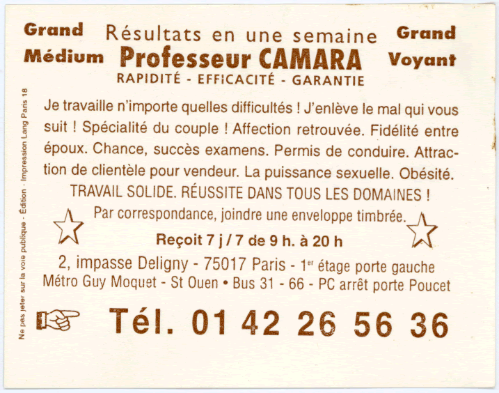 Professeur CAMARA, Paris