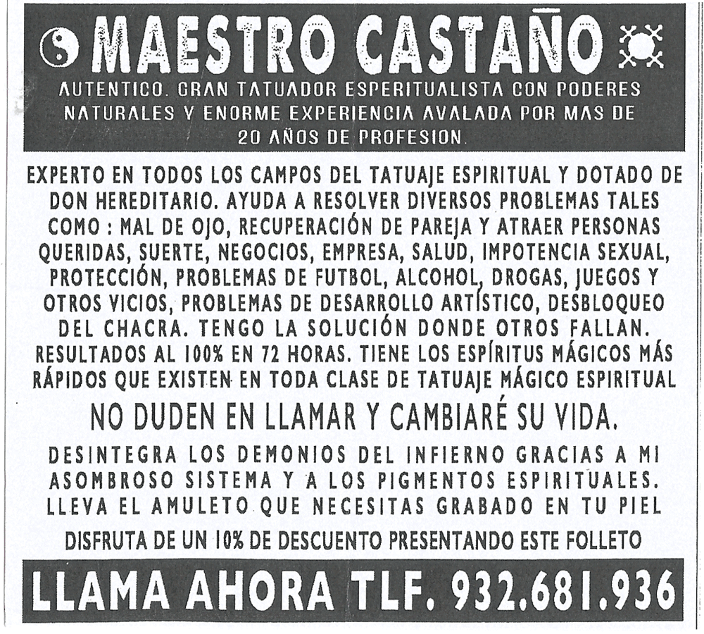 Maître CASTAÑO, Espagne