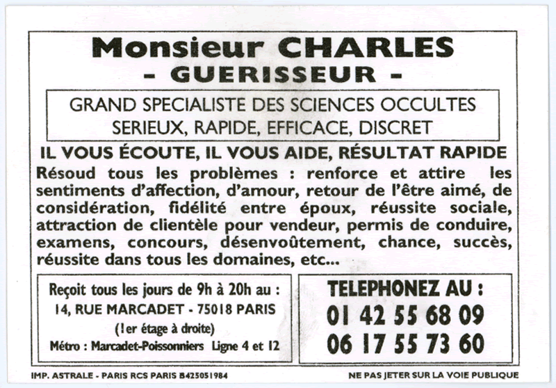 Monsieur CHARLES, Paris