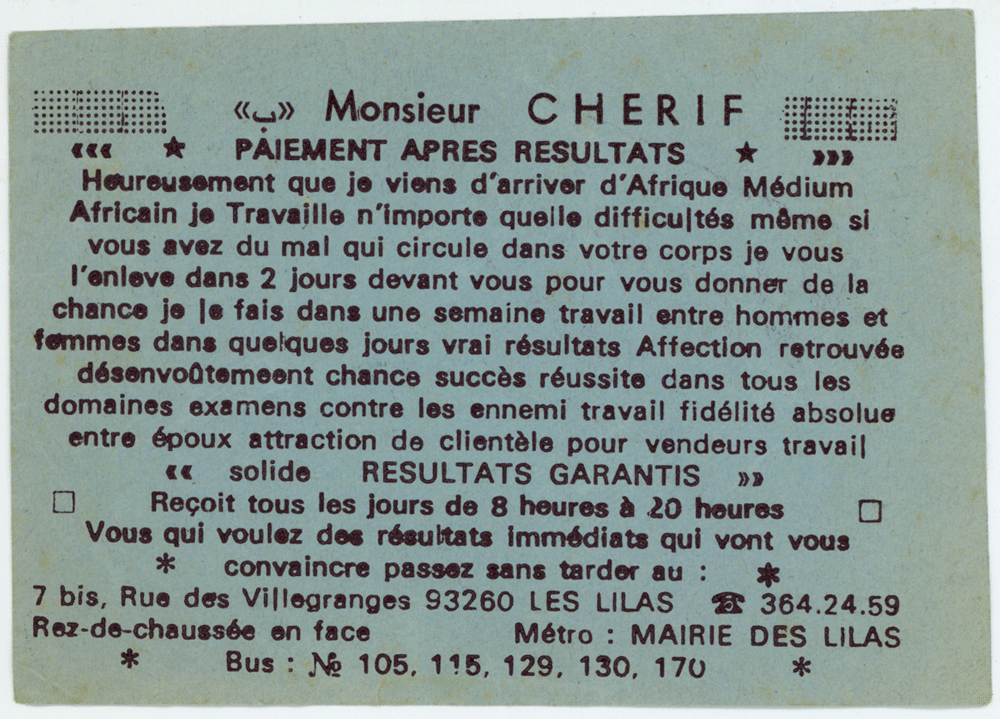 Monsieur CHERIF, Seine St Denis