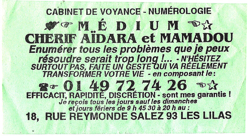 Cliquez pour voir la fiche détaillée de CHERIF AÏDARA et MAMADOU