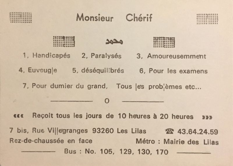 Monsieur Chérif, Seine St Denis