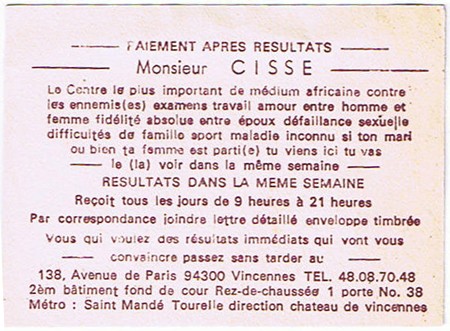 Monsieur CISSE, Paris