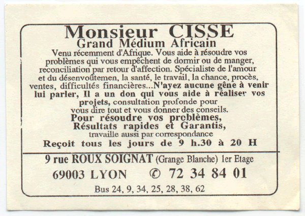 Monsieur CISSE, Lyon