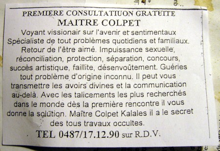 Maître COLPET, Belgique