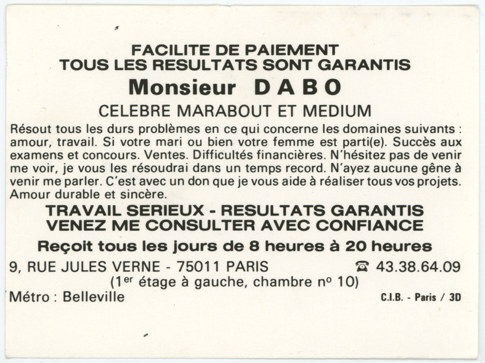 Monsieur DABO, Paris