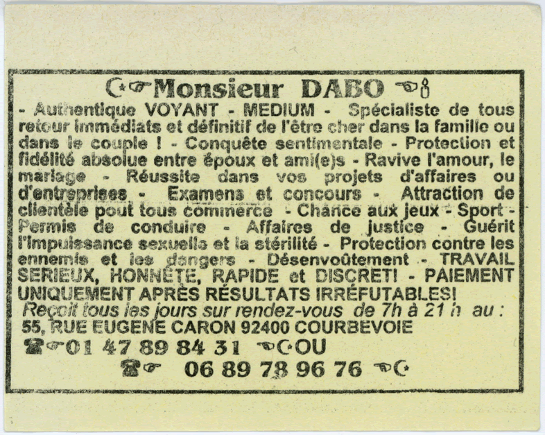 Monsieur DABO, Hauts de Seine