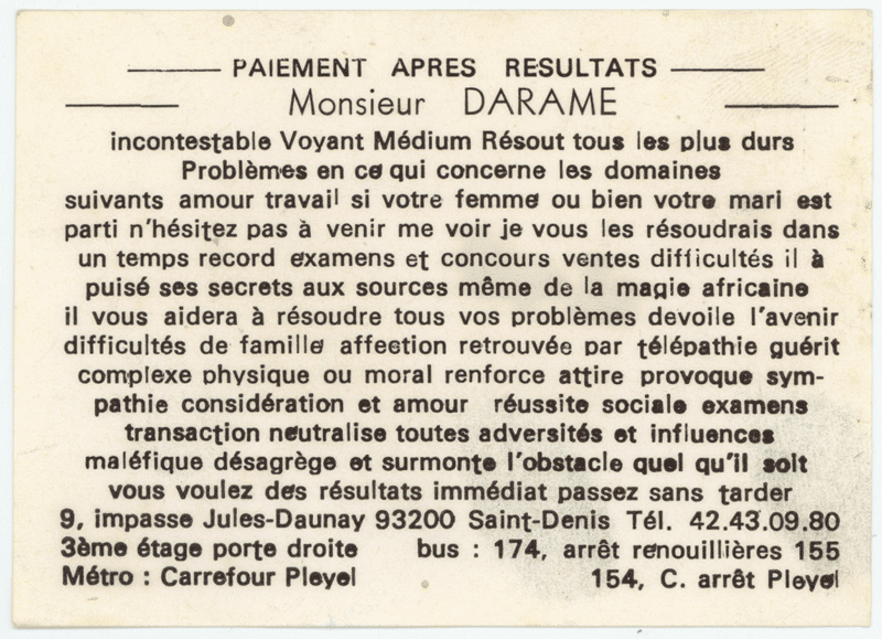 Monsieur DARAME, Seine St Denis