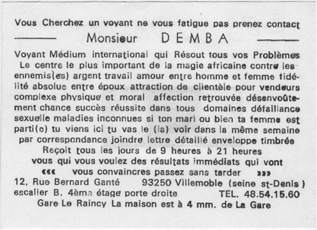 Monsieur DEMBA, Seine St Denis