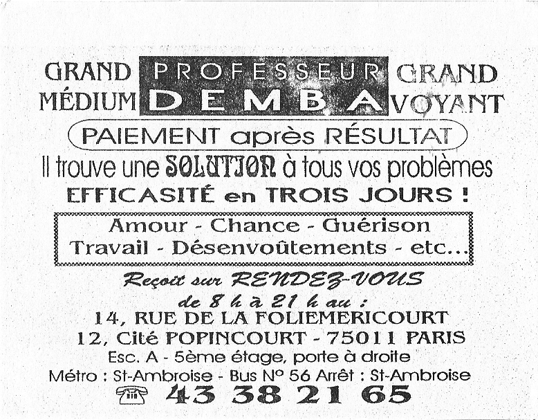 Professeur DEMBA, Paris