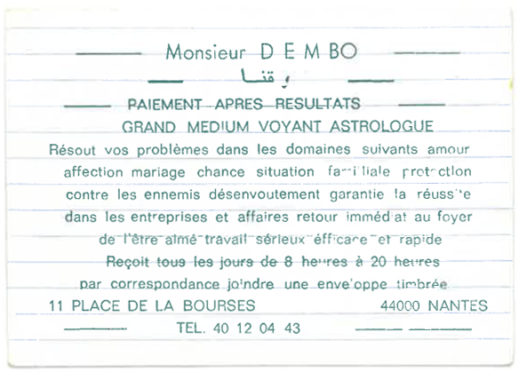 Monsieur DEMBO, Loire Atlantique