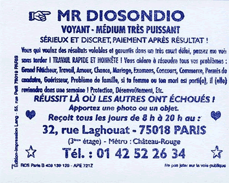 Monsieur DIOSONDIO, Paris