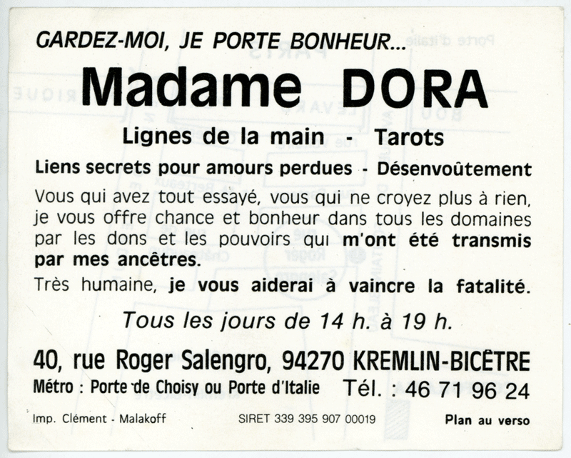 Madame DORA, Val de Marne