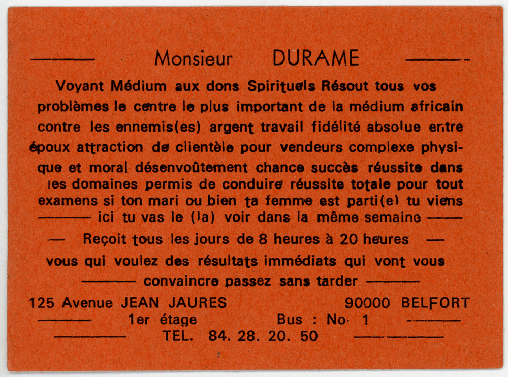 Monsieur DURAME, Belfort