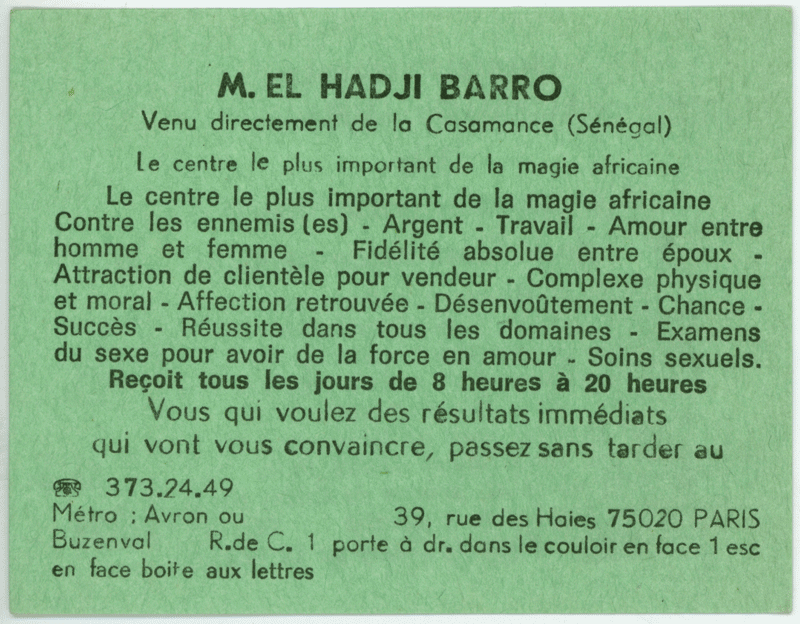 Cliquez pour voir la fiche détaillée de EL HADJI BARRO
