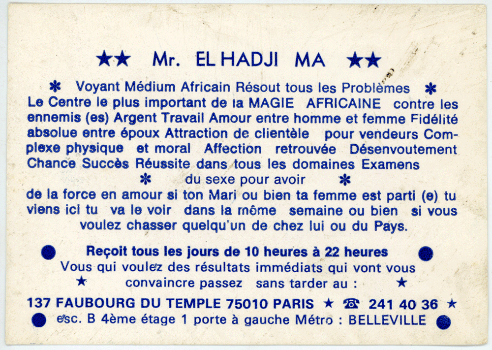 Monsieur EL HADJI MA, Paris