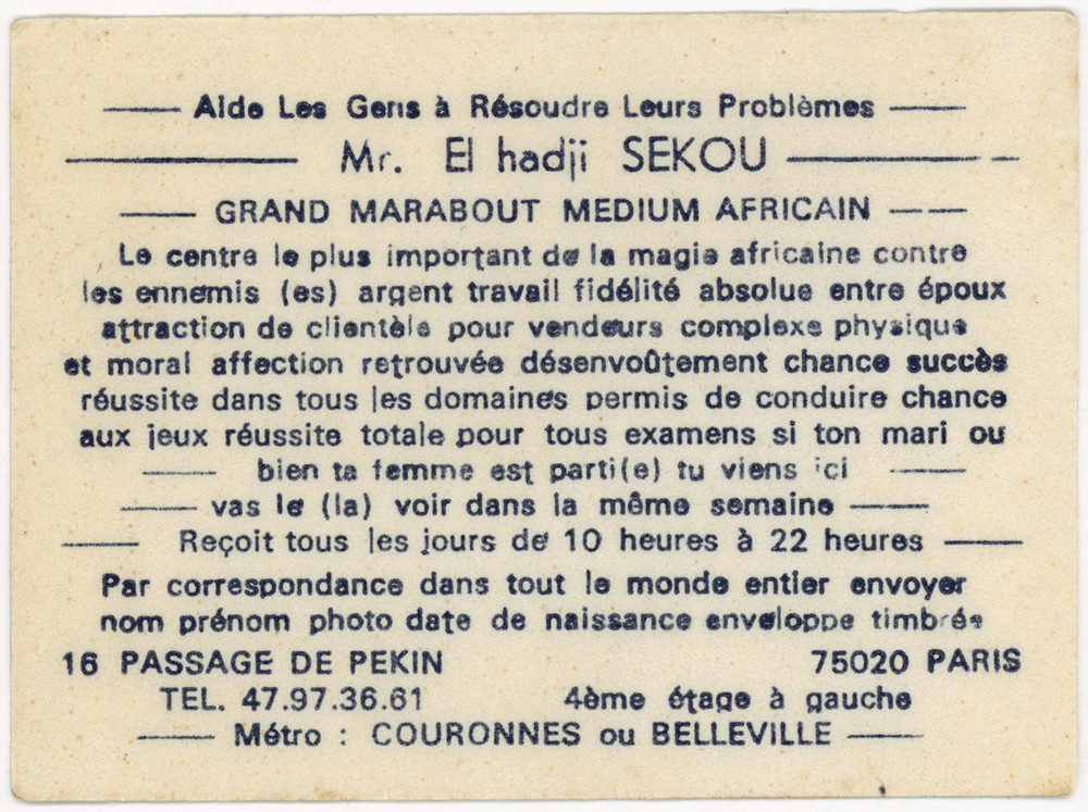 Monsieur El hadji SEKOU, Paris