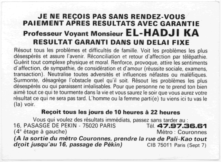 Professeur EL-HADJI KA, Paris