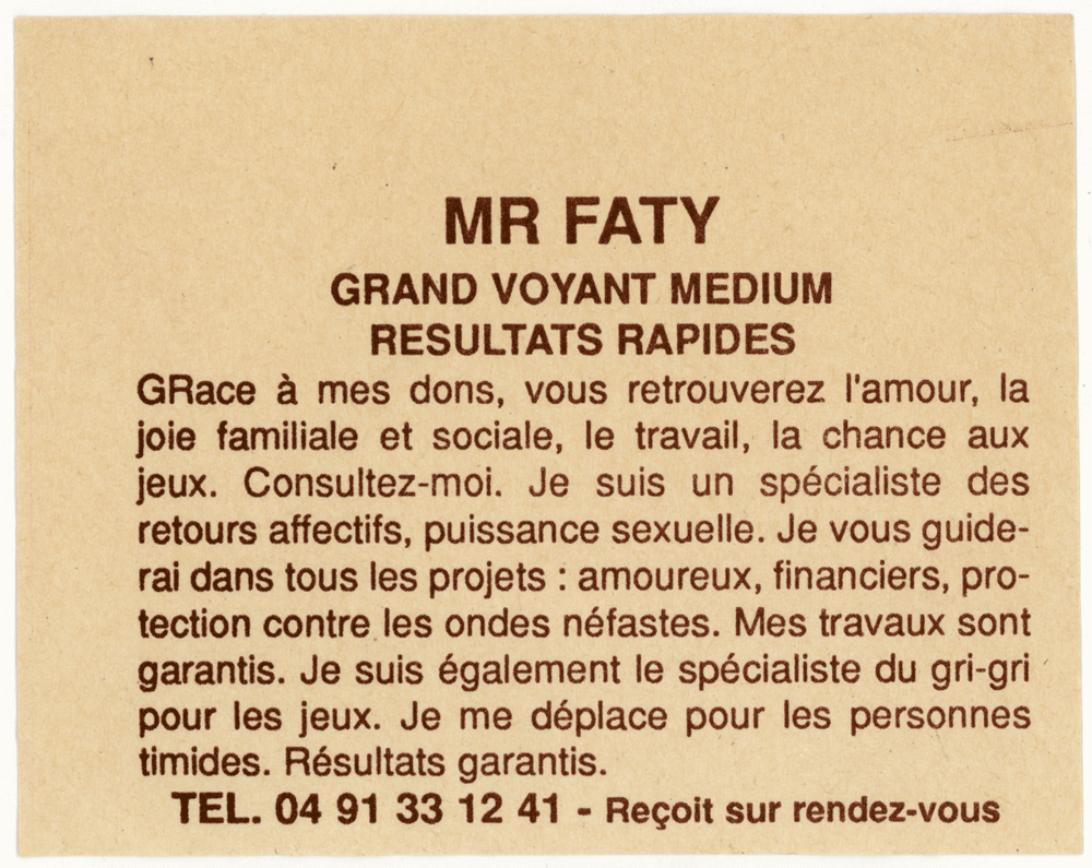 Monsieur FATY, Marseille