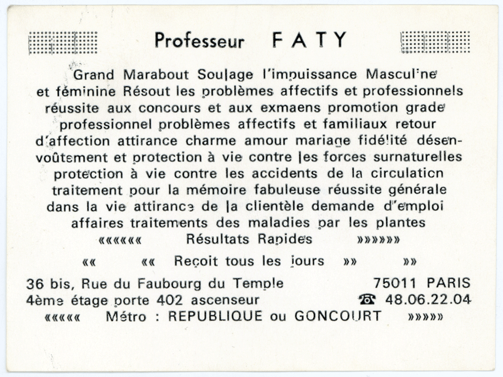 Professeur FATY, Paris